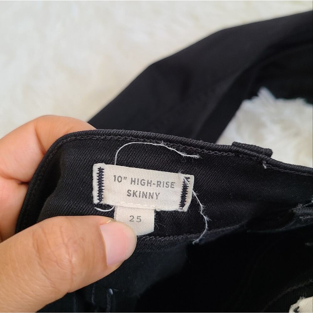 Madewell Black Denim 10" High Rise Skinny Jeans Women's 25 - Picture 7 of 13